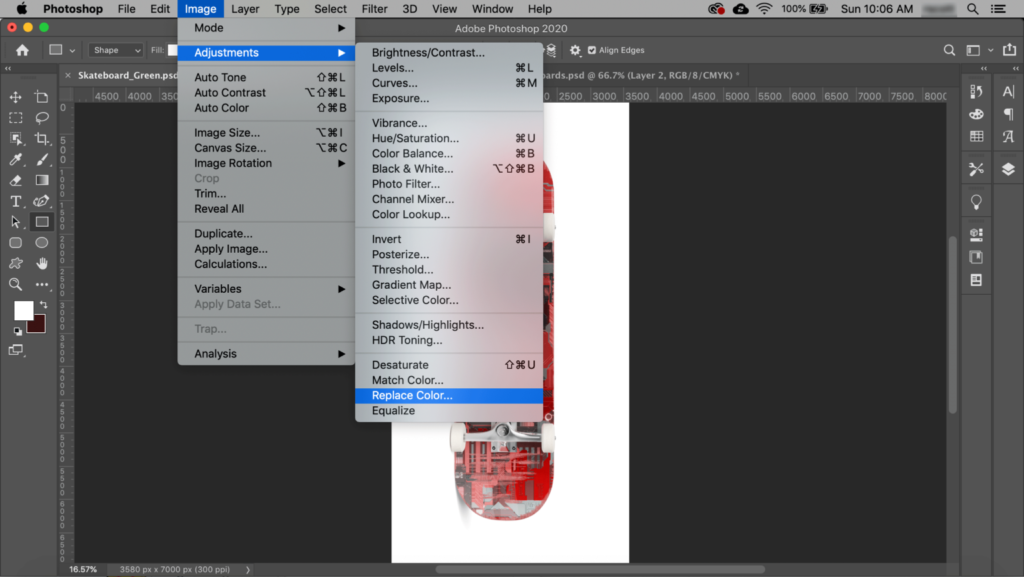 Color replacement in Photoshop
